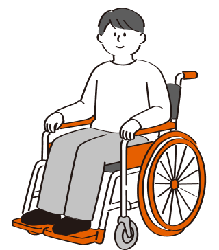 車いすに乗ったAさんのイラスト