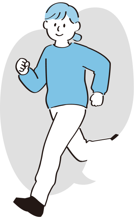 ランニングをする学生のイラスト